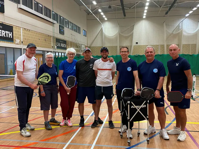 Pickleball for Wellbeing Edinburgh – Re-engage Activity Group at Meadowbank Sports Centre, Edinburgh.